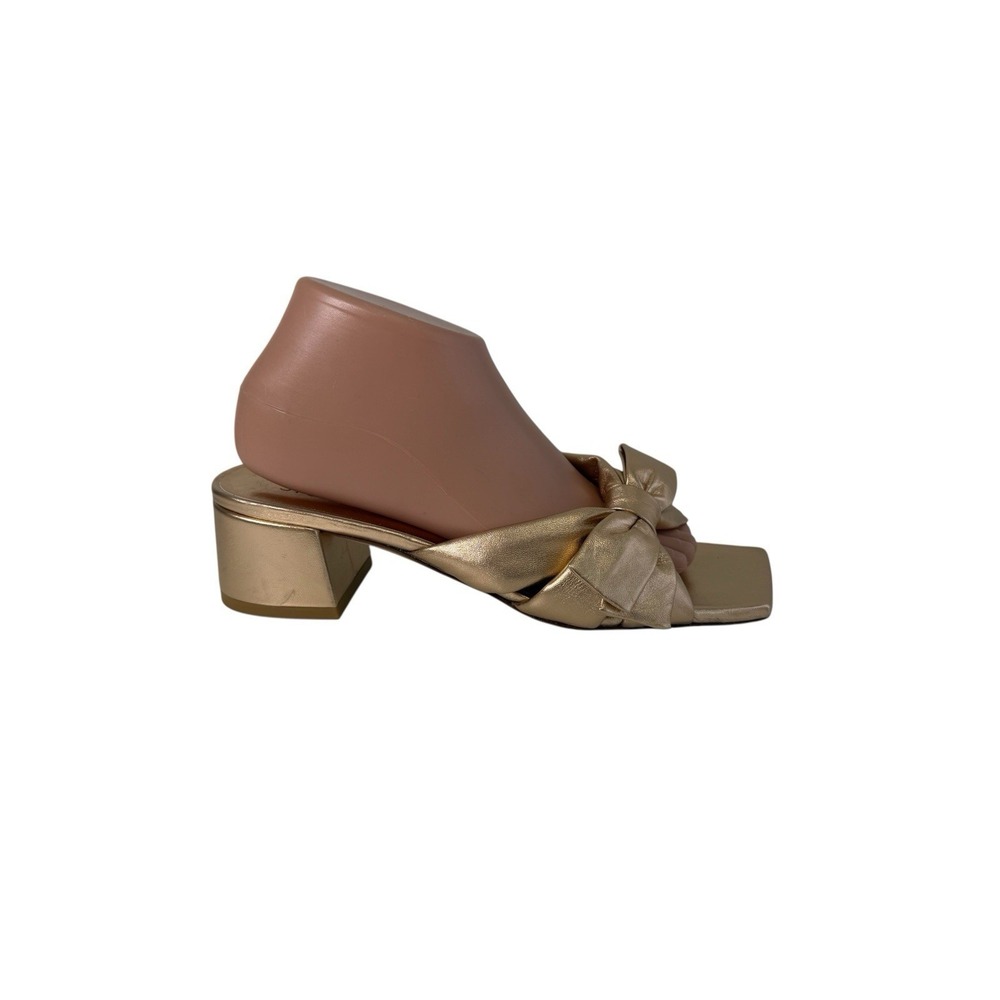 Stuart Weitzman Loveknot Block Slide Rose Gold Sandals Women's No Size Fits 8